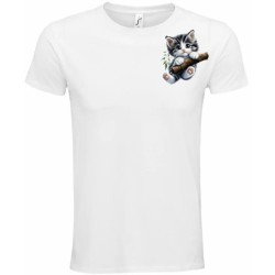 T-Shirt Unisexe Personnalisé Col Rond Ajusté Blanc 9x9 cm +/-.