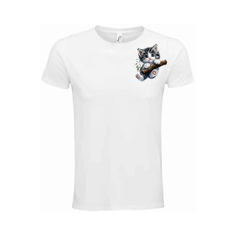 T-Shirt Unisexe Personnalisé Col Rond Ajusté Blanc 9x9 cm +/-.