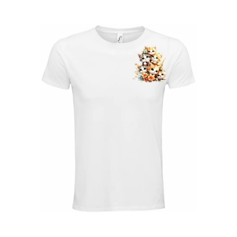 T-Shirt Unisexe Personnalisé Col Rond Ajusté Blanc 9x9 cm +/-.