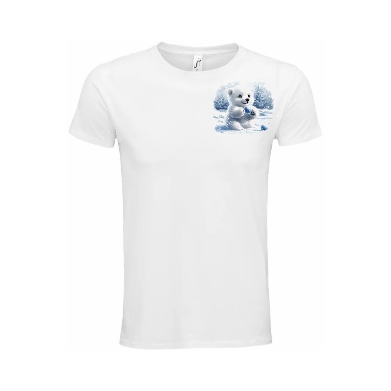 T-Shirt Unisexe Personnalisé Col Rond Ajusté Blanc 9x9 cm +/-.