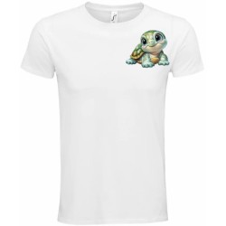 T-Shirt Unisexe Personnalisé Col Rond Ajusté Blanc 9x9 cm +/-.
