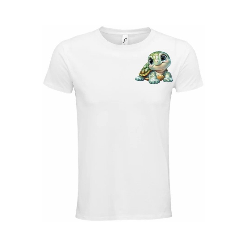 T-Shirt Unisexe Personnalisé Col Rond Ajusté Blanc 9x9 cm +/-.