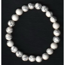 Bracelet Perles en Pierre naturelle 8 m/m HOWLITE a vos mesures.