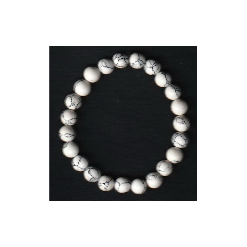 Bracelet Perles en Pierre naturelle 8 m/m HOWLITE a vos mesures.