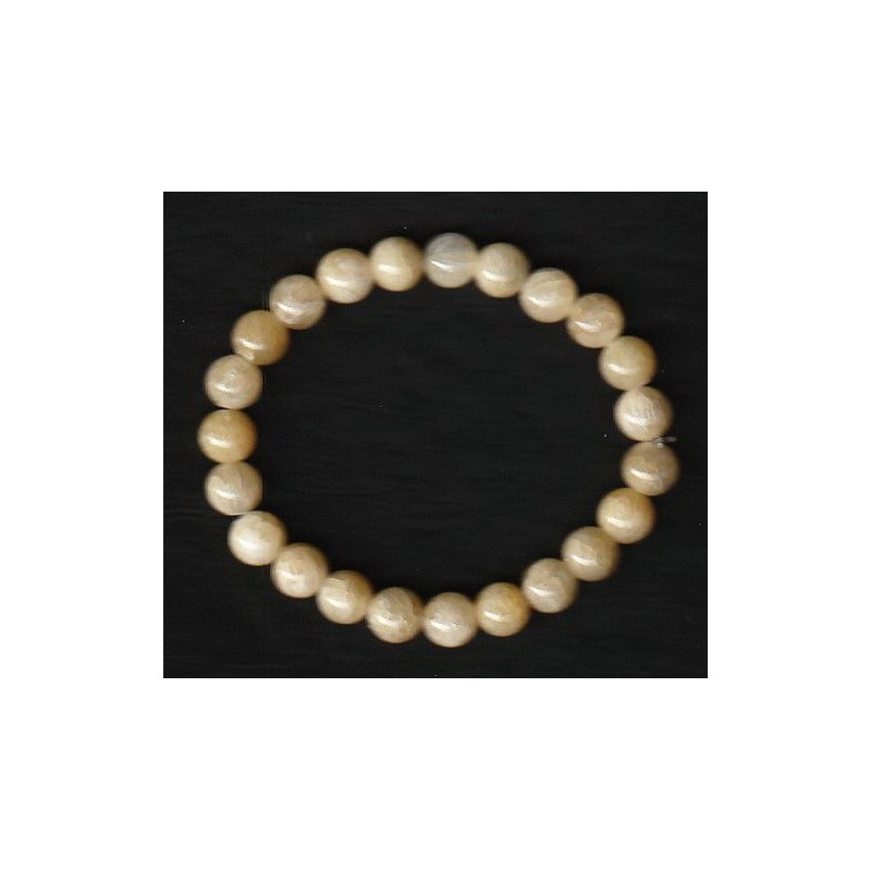 Bracelet Perles en Pierre naturelle 8 m/m JADE-JAUNE a vos mesures.