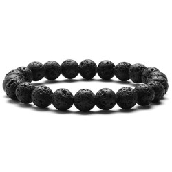 Bracelet Perles en Pierre naturelle 8 m/m PIERRE DE LAVE a vos mesures.