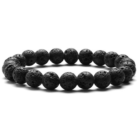 Bracelet Perles en Pierre naturelle 8 m/m PIERRE DE LAVE a vos mesures.