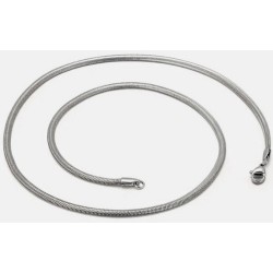 Collier Chaîne en acier inoxydable, argent 50 cm x 2 m/m neuf.