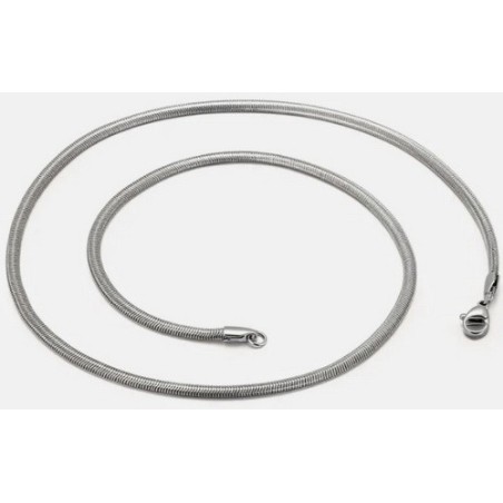 Collier Chaîne en acier inoxydable, argent 50 cm x 2 m/m neuf.