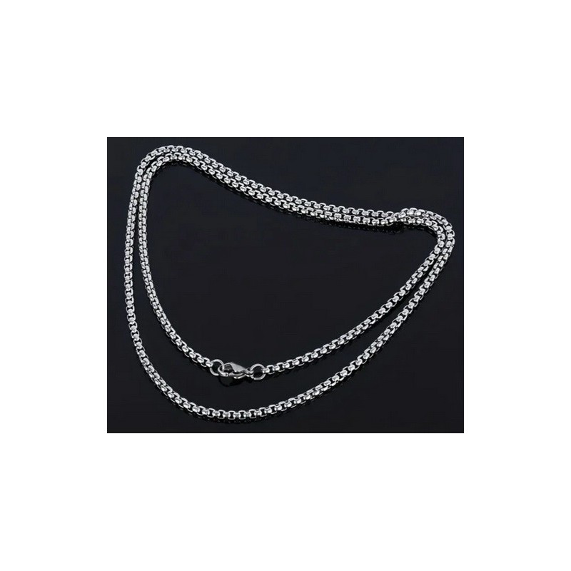 Collier Chaîne de Perles Personnalisés mixte argent 60 cm x 3 m/m.