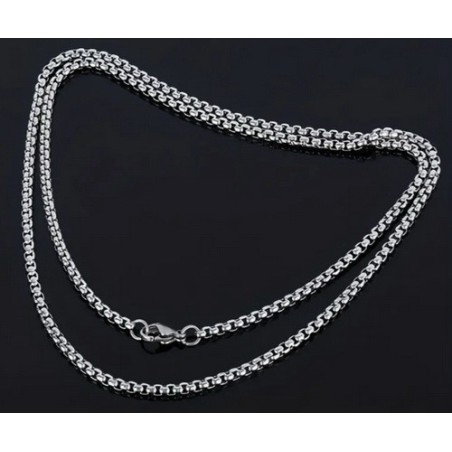 Collier Chaîne de Perles Personnalisés mixte argent 60 cm x 3 m/m.