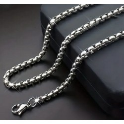 Collier Chaîne de Perles Personnalisés mixte argent 60 cm x 3 m/m.