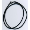 Collier cuir véritable noir pour homme femme, 50 cm x 2.5 m/m.