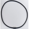 Collier cuir véritable tressé noir pour homme femme, 35 à 60 cm x 4 m/m neuf.