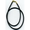 Collier cuir véritable noir pour homme femme, 50 cm x 4 m/m.