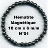 Bracelet Perles en Pierre naturelle. Hématite 6 m/m x 18 cm
