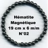 Bracelet Perles en Pierre naturelle. Hématite 6 m/m x 19 cm