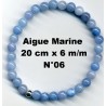 Bracelet Perles en Pierre naturelle. Aigue Marine 6 m/m x 20 cm