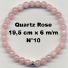 Bracelet Perles en Pierre naturelle. Quartz Rose 6 m/m x 19,5 cm