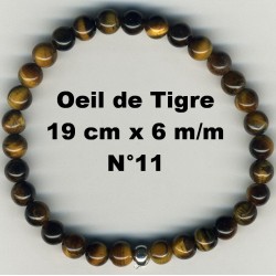 Bracelet Perles en Pierre naturelle. Œil de Tigre 6 m/m x 19 cm