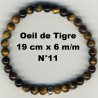 Bracelet Perles en Pierre naturelle. Œil de Tigre 6 m/m x 19 cm