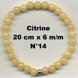 Bracelet Perles en Pierre naturelle. Citrine 6 m/m x 20 cm