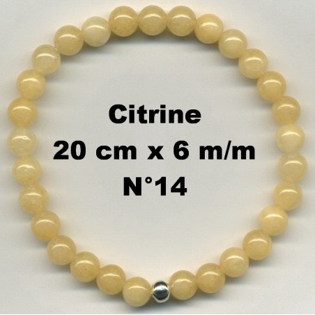 Bracelet Perles en Pierre naturelle. Citrine 6 m/m x 20 cm