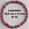 Bracelet Perles en Pierre naturelle. Lépidolite 6 m/m x 18,5 cm