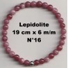 Bracelet Perles en Pierre naturelle. Lépidolite 6 m/m x 19 cm