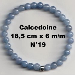 Bracelet Perles en Pierre naturelle. Calcédoine 6 m/m x 18,5 cm