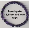 Bracelet Perles en Pierre naturelle. Améthyste 6 m/m x 18,5 cm