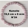 Bracelet Perles en Pierre naturelle. Kunzite 6 m/m x 19,5 cm