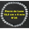Bracelet Perles en Pierre naturelle. Pierre de Lune 6 m/m x 18,5 cm