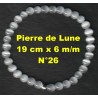 Bracelet Perles en Pierre naturelle. Pierre de Lune 6 m/m x 19 cm