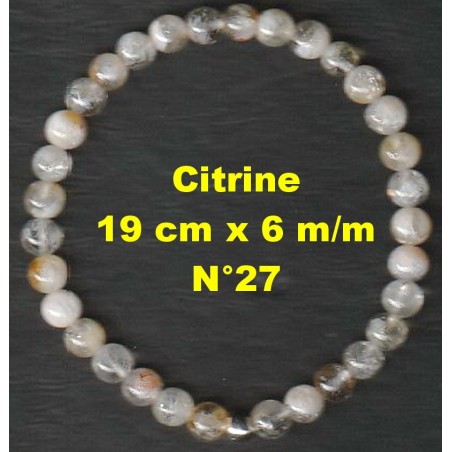 Bracelet Perles en Pierre naturelle. Citrine 6 m/m x 19 cm