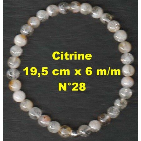 Bracelet Perles en Pierre naturelle. Citrine 6 m/m x 19,5 cm