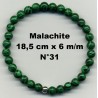 Bracelet Perles en Pierre naturelle. Malachite 6 m/m x 18,5 cm