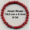 Bracelet Perles en Pierre naturelle. Jaspe Rouge 6 m/m x 18,5 cm