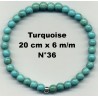 Bracelet Perles en Pierre naturelle. Turquoise 6 m/m x 20 cm