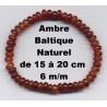 Bracelet Perles Pierre naturelle Ambre Baltique 6 m/m.