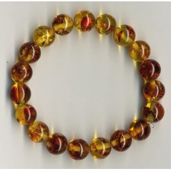 Bracelet Perles d'Ambre Baltique Naturel élastique 18,5 cm x 10 m/m.