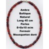 Collier Perles en Ambre Baltique Naturel 45 cm x 8+8x10 m/m.