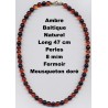 Collier Perles en Ambre Baltique Naturel 47 cm x 8 m/m.