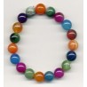 Bracelet Perles Pierre naturelle 19 cm x 10 m/m Agate Multicolore.