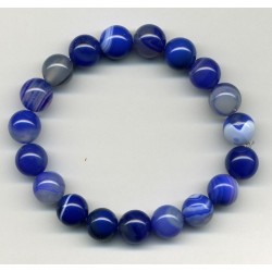 Bracelet Perles Pierre naturelle 19 cm x 10 m/m Agate Rayée.