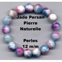 Bracelet Perles Pierre naturelle 19 cm x 12 m/m Jade Persan.