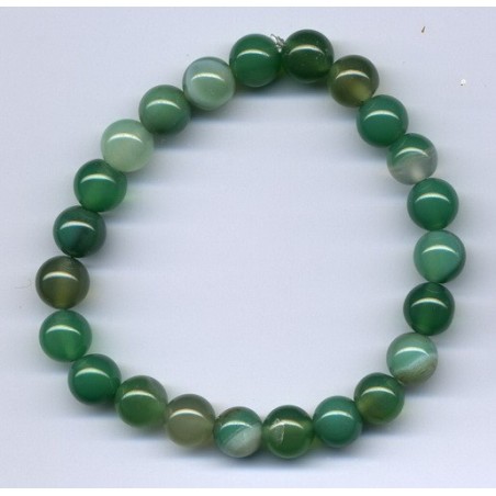 Bracelet Perles Pierre naturelle 18,5 cm x 8 m/m Agate Rayée.