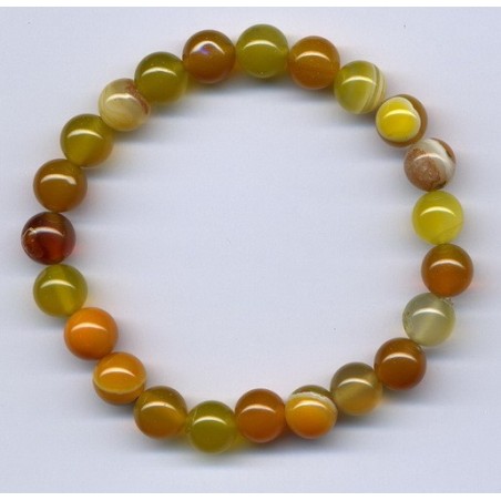 Bracelet Perles Pierre naturelle 18,5 cm x 8 m/m Agate Rayée.