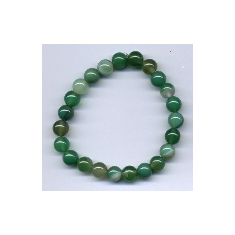 Bracelet Perles Pierre naturelle 20 cm x 8 m/m Agate Rayée.