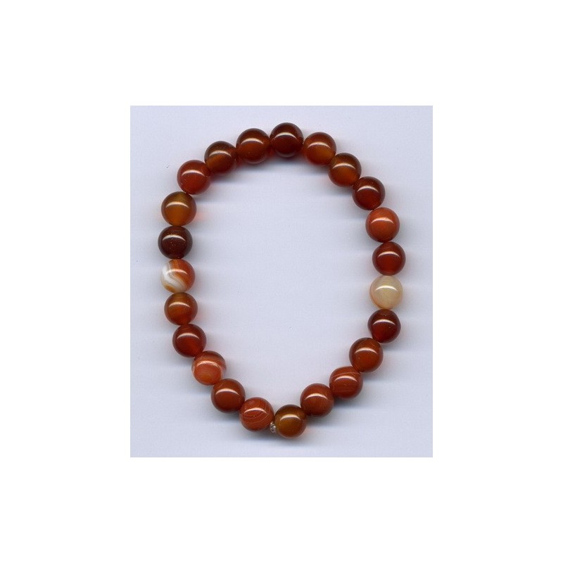 Bracelet Perles Pierre naturelle 18,5 cm x 8 m/m Agate Rayée.